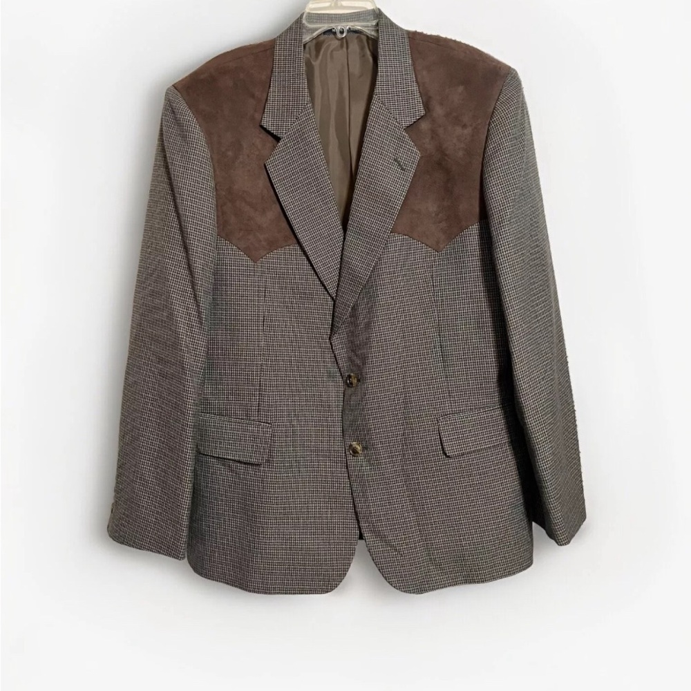 Men's Brown and Gray Blazer
